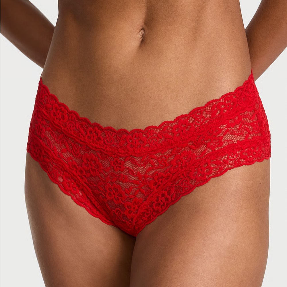 NWT Victoria's Secret Lace Cheeky Panty in Lipstick